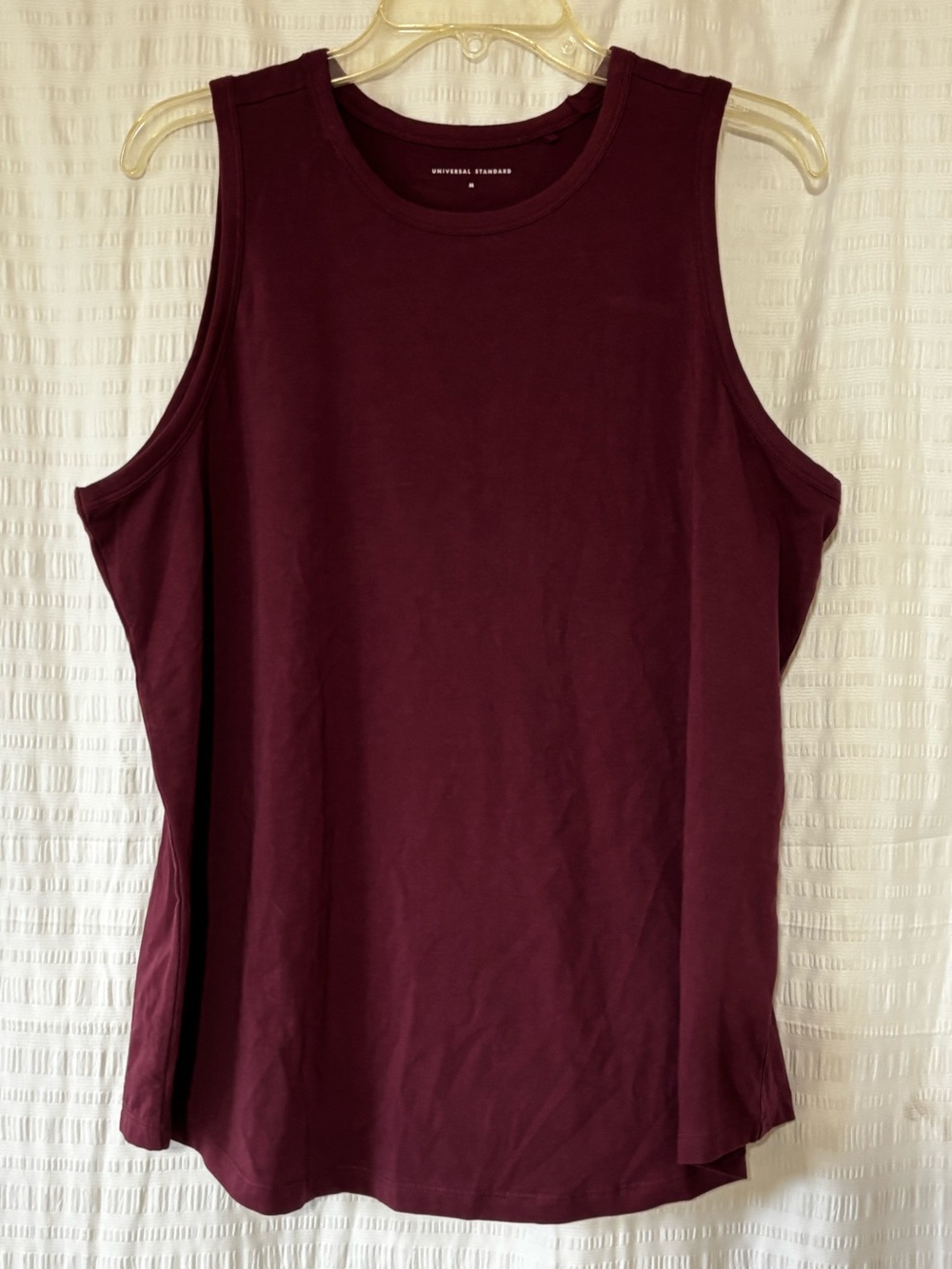 Universal Standard Burgundy Pima Cotton Tank Top M 18-20 Luxury Basic Essential